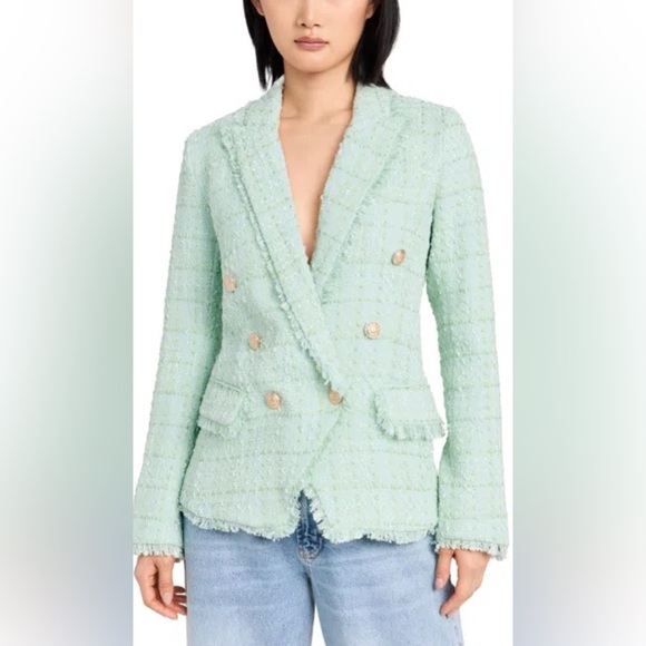 L’Agence Kenzie fringe tweed blazer jacket
Honeydew NWT - Picture 4 of 4